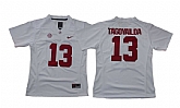 Alabama Crimson Tide #13 Tua Tagovailoa White Women With Diamond Logo College Football Jersey,baseball caps,new era cap wholesale,wholesale hats