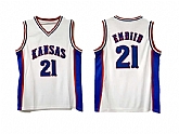 Kansas Jayhawks #21 Joel Embiid White College Basketball Jersey,baseball caps,new era cap wholesale,wholesale hats