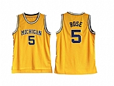 Michigan Wolverines #5 Jalen Rose Gold College Basketball Jersey,baseball caps,new era cap wholesale,wholesale hats