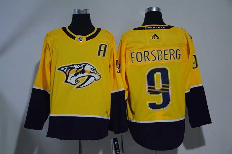 Nashville Predators #9 Filip Forsberg Gold Adidas Stitched Jersey