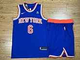 Nike Knicks #6 Kristaps Porzingis Blue Swingman Stitched NBA Jersey(With Shorts),baseball caps,new era cap wholesale,wholesale hats