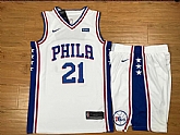 Nike Philadelphia 76ers #21 Joel Embiid White Swingman Stitched NBA Jersey(With Shorts),baseball caps,new era cap wholesale,wholesale hats