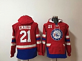 Philadelphia Philadelphia 76ers #21 Joel Embiid Red All Stitched Hooded Sweatshirt,baseball caps,new era cap wholesale,wholesale hats