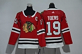 Women Chicago Blackhawks #19 Jonathan Toews Red Adidas Stitched Jersey,baseball caps,new era cap wholesale,wholesale hats
