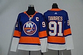 Women New York Islanders #91 John Tavares Blue Adidas Stitched Jersey