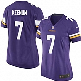 Women Nike Minnesota Vikings #7 Case Keenum Purple Game Jersey,baseball caps,new era cap wholesale,wholesale hats