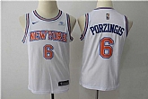 Youth Nike Knicks #6 Kristaps Porzingis White Swingman Stitched NBA Jersey