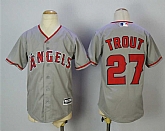 Angels 27 Mike Trout Gray Youth Cool Base baseball Jerseys,baseball caps,new era cap wholesale,wholesale hats