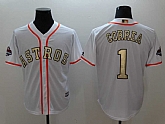 Astros 1 Carlos Correa White 2017 World Series Champions Cool Base Player baseball Jerseys,baseball caps,new era cap wholesale,wholesale hats