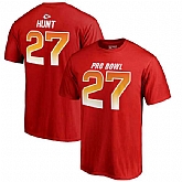 Chiefs 27 Kareem Hunt AFC NFL Pro Line by Fanatics Branded 2018 Pro Bowl Stack Name & Number T Shirt Red,baseball caps,new era cap wholesale,wholesale hats