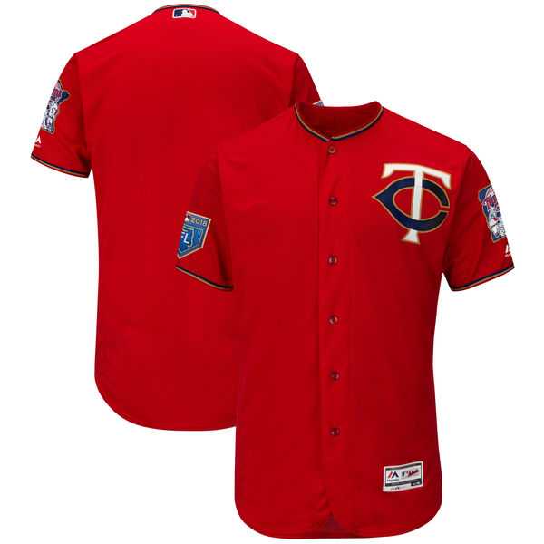Customized Men's Twins Red 2018 Spring Training Flexbase Jersey