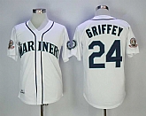 Mariners 24 Ken Griffey Jr. White 1995 Throwback baseball Jerseys,baseball caps,new era cap wholesale,wholesale hats