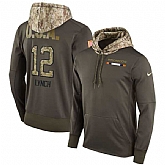 Nike Broncos 12 Paxton Lynch Men's Olive Salute To Service Pullover Hoodie,baseball caps,new era cap wholesale,wholesale hats