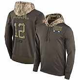 Nike Colts 12 Andrew Luck Men's Olive Salute To Service Pullover Hoodie,baseball caps,new era cap wholesale,wholesale hats