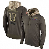 Nike Giants 17 Dwayne Harris Men's Olive Salute To Service Pullover Hoodie,baseball caps,new era cap wholesale,wholesale hats