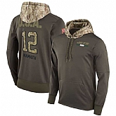 Nike Jets 12 Joe Namath Men's Olive Salute To Service Pullover Hoodie,baseball caps,new era cap wholesale,wholesale hats