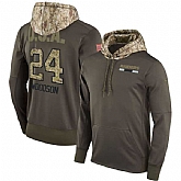 Nike Raiders 24 Charles Woodson Men's Olive Salute To Service Pullover Hoodie,baseball caps,new era cap wholesale,wholesale hats