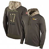 Nike Redskins 17 Trent Williams Men's Olive Salute To Service Pullover Hoodie,baseball caps,new era cap wholesale,wholesale hats