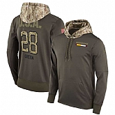 Nike Redskins 28 Darrell Green Men's Olive Salute To Service Pullover Hoodie,baseball caps,new era cap wholesale,wholesale hats