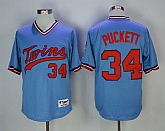Twins 34 Kirby Puckett Blue 1984 Turn Back The Clock baseball Jerseys
