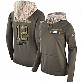 Women Nike Broncos 12 Paxton Lynch Olive Salute To Service Pullover Hoodie,baseball caps,new era cap wholesale,wholesale hats