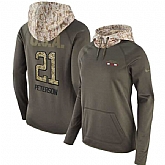 Women Nike Cardinals 21 Patrick Peterson Olive Salute To Service Pullover Hoodie,baseball caps,new era cap wholesale,wholesale hats