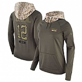 Women Nike Chiefs 12 Albert Wilson Olive Salute To Service Pullover Hoodie,baseball caps,new era cap wholesale,wholesale hats