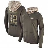 Women Nike Cowboys 12 Roger Staubach Olive Salute To Service Pullover Hoodie,baseball caps,new era cap wholesale,wholesale hats