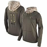 Women Nike Eagles 11 Carson Wentz Olive Salute To Service Pullover Hoodie,baseball caps,new era cap wholesale,wholesale hats