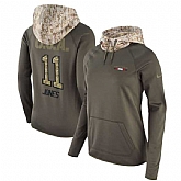 Women Nike Falcons 11 Julio Jones Olive Salute To Service Pullover Hoodie,baseball caps,new era cap wholesale,wholesale hats