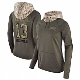Women Nike Giants 13 Odell Beckham Jr. Olive Salute To Service Pullover Hoodie,baseball caps,new era cap wholesale,wholesale hats