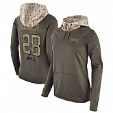 Women Nike Giants 28 Eli Apple Olive Salute To Service Pullover Hoodie,baseball caps,new era cap wholesale,wholesale hats