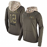 Women Nike Packers 12 Aaron Rodgers Olive Salute To Service Pullover Hoodie,baseball caps,new era cap wholesale,wholesale hats