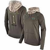 Women Nike Panthers 1 Cam Newton Olive Salute To Service Pullover Hoodie,baseball caps,new era cap wholesale,wholesale hats