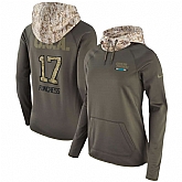 Women Nike Panthers 17 Devin Funchess Olive Salute To Service Pullover Hoodie,baseball caps,new era cap wholesale,wholesale hats