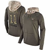 Women Nike Patriots 11 Julian Edelman Olive Salute To Service Pullover Hoodie,baseball caps,new era cap wholesale,wholesale hats