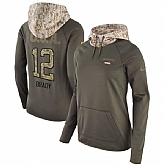 Women Nike Patriots 12 Tom Brady Olive Salute To Service Pullover Hoodie,baseball caps,new era cap wholesale,wholesale hats