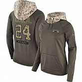 Women Nike Raiders 24 Charles Woodson Olive Salute To Service Pullover Hoodie,baseball caps,new era cap wholesale,wholesale hats