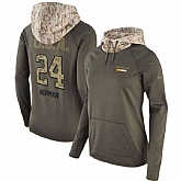 Women Nike Redskins 24 Josh Norman Olive Salute To Service Pullover Hoodie,baseball caps,new era cap wholesale,wholesale hats