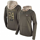 Women Nike Texans 24 Johnathan Joseph Olive Salute To Service Pullover Hoodie,baseball caps,new era cap wholesale,wholesale hats