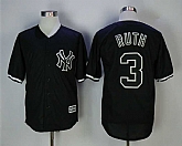 Yankees 3 Babe Ruth Black Cool Base baseball Jerseys,baseball caps,new era cap wholesale,wholesale hats