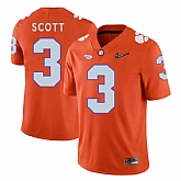 Clemson Tigers #3 Artavis Scott Orange With Diamond Logo College Football Jersey DingZhi,baseball caps,new era cap wholesale,wholesale hats