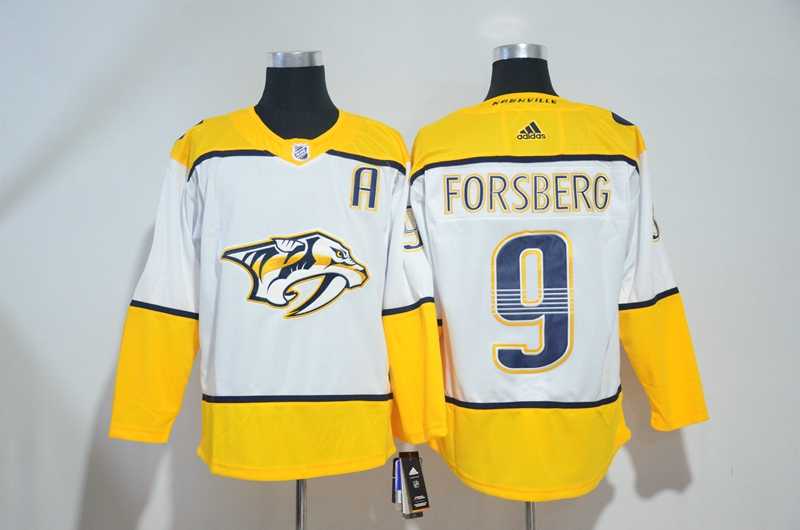Nashville Predators #9 Filip Forsberg White Adidas Stitched Jersey