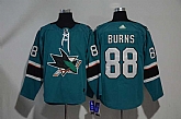 San Jose Sharks #88 Brent Burns Teal Adidas Stitched Jersey