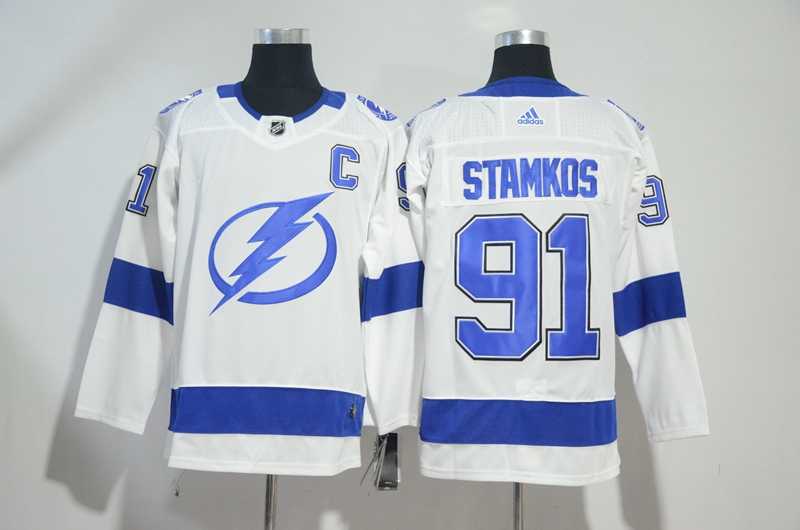Tampa Bay Lightning #91 Steven Stamkos White Adidas Stitched Jersey