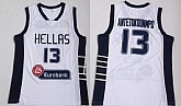 Team Greece Hellas #13 Giannis Antetokounmpo White National Basketball Jersey,baseball caps,new era cap wholesale,wholesale hats