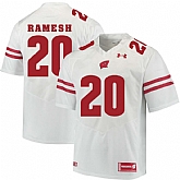 Wisconsin Badgers #20 Austin Ramesh White College Football Jersey DingZhi,baseball caps,new era cap wholesale,wholesale hats