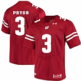 Wisconsin Badgers #3 Kendric Pryor Red College Football Jersey DingZhi,baseball caps,new era cap wholesale,wholesale hats