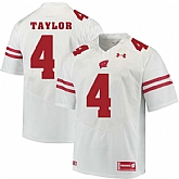 Wisconsin Badgers #4 A.J. Taylor White College Football Jersey DingZhi,baseball caps,new era cap wholesale,wholesale hats