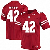 Wisconsin Badgers #42 T.J. Watt Red College Football Jersey DingZhi,baseball caps,new era cap wholesale,wholesale hats